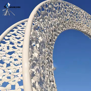 Sculpture d'anneau céleste - Grande main en acier inoxydable perforée, forgée à la main/découpée au laser, surface polie miroir, modèle minimaliste moderne - Product Image 3