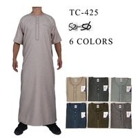 Abaya longue en polyester pour hommes, grande taille, vente en gros, vêtements musulmans traditionnels, robes islamiques, vêtements arabes du Moyen-Orient