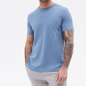 T-Shirt con colletto serigrafato 2025 pesante e 100% in bianco in cotone con vestibilità squadrata da uomo - Product Image 1