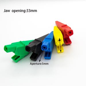 Nặng nhiệm vụ cá heo Clip phong cách tinh khiết Đồng cách điện Alligator Clip với 4mm chuối cắm kết nối - Product Image 5