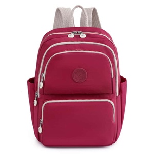 Casual Panelled Nylon <b>Backpack</b> 22L Waterproof Zipper Closure Unisex Daily Use Softback Air Cushion School Bag - Product Image 3