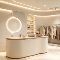Vitrine de magasin de vêtements pour femmes sur mesure, design intérieur de boutique de mode.