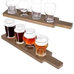 Plateau de dégustation de bière rustique en bois antique avec 4 verres pour l'<span class=keywords><strong>Italie</strong></span> Big Whale Dinkelacker - Accessoires de bar en gros - Product Image 5