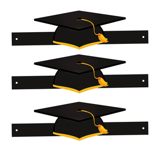 2025 Collège Graduation Party Décorations <span class=keywords><strong>Diplôme</strong></span> <span class=keywords><strong>Chapeau</strong></span> Étoile Félicitations Guirlande Banderoles Toile de Fond Décoration - Product Image 3