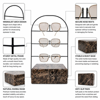 Présentoir à lunettes en marbre sur mesure avec support métallique pour magasin d'optique