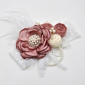 <span class=keywords><strong>Bandeau</strong></span> de luxe en ivoire, couronne florale avec plume, ceinture en perles, pour <span class=keywords><strong>mariage</strong></span> - Product Image 3