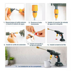 Pistola de Agua Inalámbrica Portátil para Lavado de Autos, Mayor Presión, Mayor Capacidad de Limpieza, Pistola Rociadora de Agua con Batería Fácil de Usar, Cuidado del Automóvil - Product Image 5
