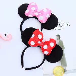 3D Noir Souris Velours Oreilles Bandeau Satin Arc Cheveux Fermoir Femmes Adultes Cadeau D'anniversaire Retour École Halloween Costume De Noël - Product Image 4