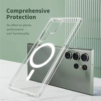 Coque magnétique pour Samsung Galaxy S26 S25 S24 Ultra, protection transparente compatible avec Samsung S23 Plus, téléphone transparent