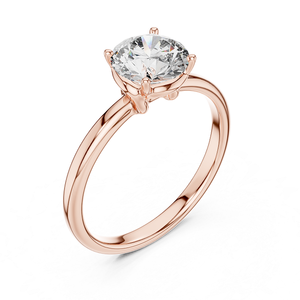 แหวนเพชรเพาะเลี้ยงทรงกลมแบบคลาสสิก ทอง 18k สำหรับผู้หญิง - แหวนแต่งงานและของขวัญวันครบรอบ - Product Image 5