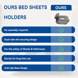 Supports de draps de <span class=keywords><strong>lit</strong></span> pour les coins, clips de draps de <span class=keywords><strong>lit</strong></span> avec sangle de verrouillage pour matelas compressés - Product Image 5