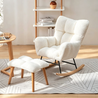 Fauteuil à bascule en velours Tenghang, fauteuil de salon à dossier haut, canapé simple en peluche douce pour salon, chambre, balcon, fauteuil inclinable relaxant