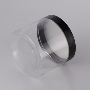 Transparent PET <b>Plastic</b> <b>Jars</b> With Black Screw Tops Cylinder Shape Food Grade Container 150ml 500ml Capacity - Product Image 2