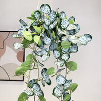 Plante artificielle Tradescantia Zebrina verte – Feuilles réalistes en soie, douces, pour la maison, les mariages, Noël, la Saint-Valentin