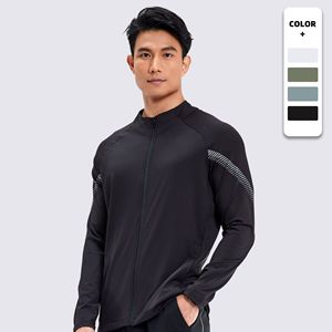 Autumn Men'S Fashion <strong>Reflective</strong> Printing Zipper Jackets Outdoor Cycling and Running Fitness Jacket Sports Quick Dry <strong>Tops</strong> - Product Image 1