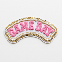 Patchs thermocollants personnalisés en gros pour le sport et les jours de match, avec broderie perlée 3D, paillettes et sequins, pour vêtements, chapeaux et sacs