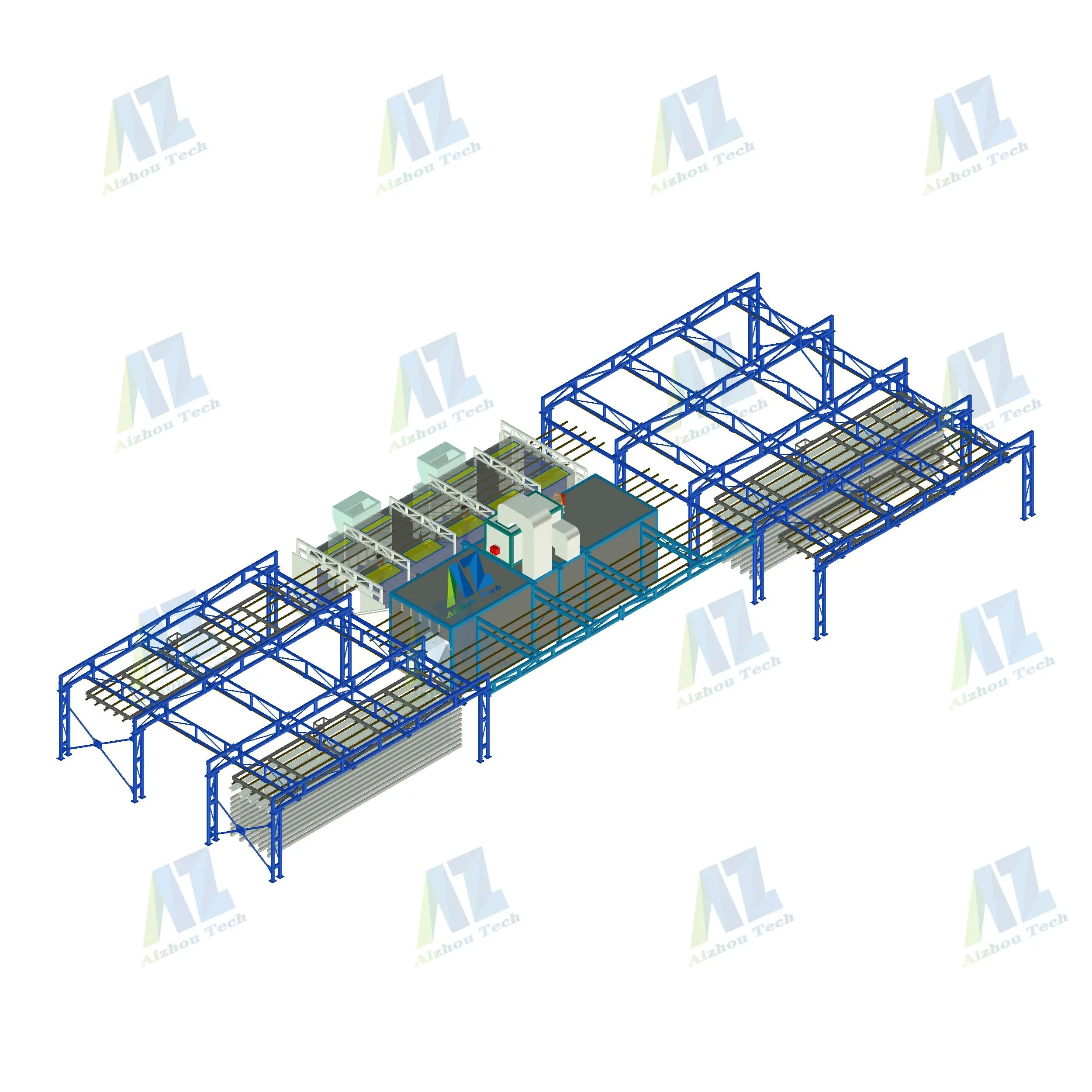 Manual Aluminum Profiles Electrostatic Powder Coating Production Line with Powder Coating Machine