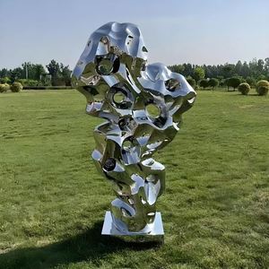 Factory Custom High Quality Outdoor Taihu <b>Stone</b> Large Stainless Steel <b>Ornaments</b> Abstract Metal Mirror Sculptures - Product Image 5