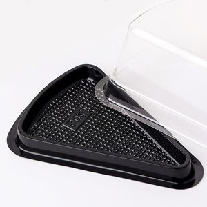 Récipient à gâteau en plastique transparent triangulaire jetable personnalisé avec couvercle - Product Image 6