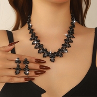 Ensemble de bijoux de mode, collier, accessoire de robe de mariée, cristal d'eau de luxe de style coréen, Dubai, Inde, fleur, perle, diamant