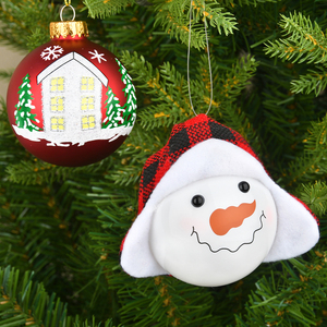 Boule de Noël en verre de 7 cm en forme de bonhomme de neige, décoration festive pour l'hiver, fournitures pour la saison des fêtes - Product Image 4