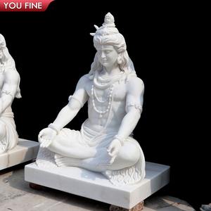 YOUFINE Handgeschnitzte Weiße Marmor Lord Shiva Statue für Außenbereich Tempel Garten Spirituelle Dekoration - Product Image 6