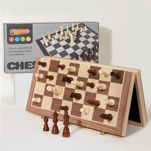 لعبة أطفال لعبة شطرنج خشبية قابلة للطي لعبة الداما اثنين في واحد مزدوجة الملكة عبر الحدود - Product Image 4
