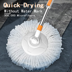 360 Rotary <b>Microfiber</b> Mob Set Steel Pole with Bucket and Wheels, Hands-Free Floor Cleaning Spinning <b>Mop</b>, Hot Sale in Brazil - Product Image 5