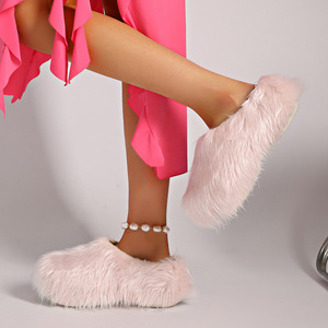 <span class=keywords><strong>Mules</strong></span> en fausse <span class=keywords><strong>fourrure</strong></span> pour le printemps - Semelle épaisse rehaussante antidérapante et durable - Product Image 6