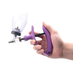 <span class=keywords><strong>Seringue</strong></span> continue à dose réglable 5ml pistolet d'injection de vaccin vétérinaire en <span class=keywords><strong>plastique</strong></span> violet pour gros animal pour bétail - Product Image 5