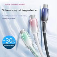 Kabel Pengisian Cepat 120W 6A dengan Konduktor Tembaga Murni Berlapis Nilon Kristal (USB-C Type-C / USB-A USB-C) untuk Komputer IOS Android