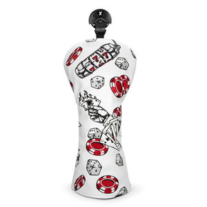 Livraison Rapide – Lot de 3 Housses de Tête de Club de Golf en Cuir PU Blanc avec Broderie Dés – Pour Clubs Hybrides - Product Image 2