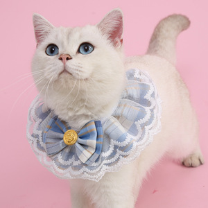 宠物项圈豪华环保条纹个性化涤纶猫狗公主款四季通用小围巾装饰宠物用品 - Product Image 3