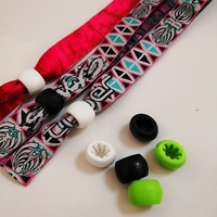 Perle de verrouillage coulissante en plastique haute sécurité pour bracelet tissé textile de festival, fermeture de bracelet de fête