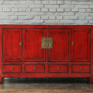 Credenza Antica Cinese di Alta Qualità Laccata Rossa Mobile da <span class=keywords><strong>Soggiorno</strong></span> - Product Image 1