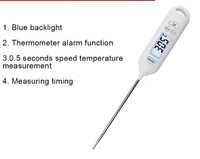 Termometer Daging Digital Tipe Pena untuk Memasak BBQ dengan Alarm, Tahan Air IP67, Bahan ABS, OEM/ODM Dapat Disesuaikan