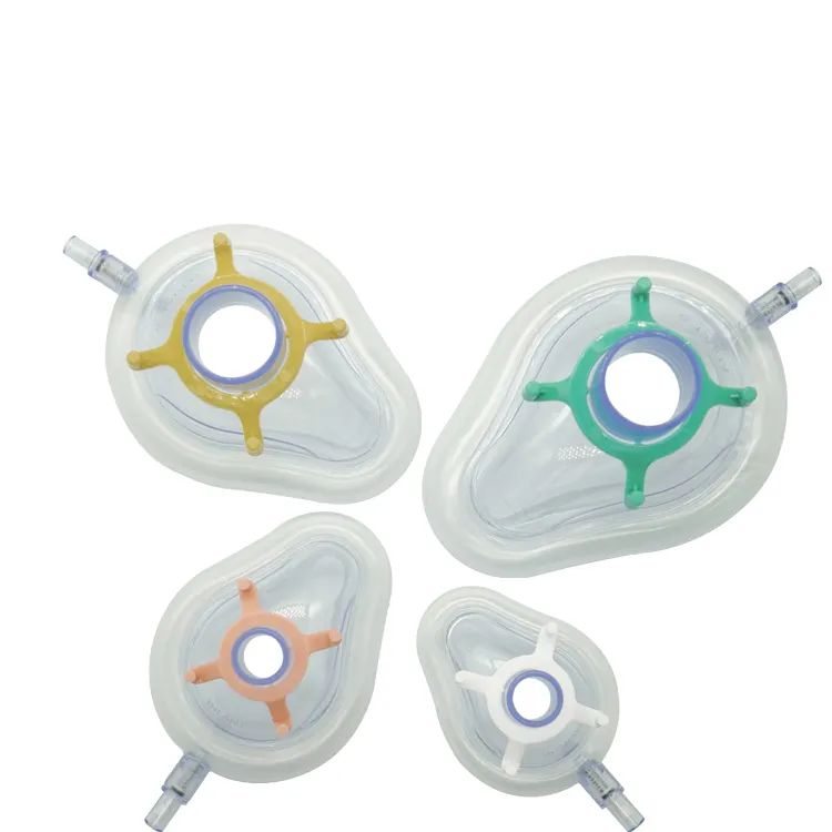 Schlussverkauf Atmung PvC durchsichtiges Luftkissen medizinische Anästhesie Gesichtsmaske mit Ventil Anästhesie