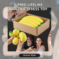 Jouet anti-stress en TPR en forme de banane géante, jouet sensoriel réaliste à presser pour adultes