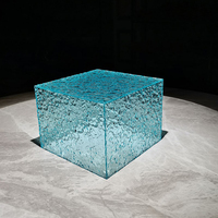 Plateau de service en acrylique motif eau bleue, élégant et créatif, pour buffet, présentation de desserts et de fruits
