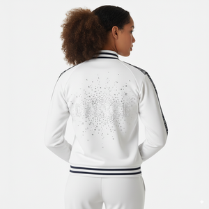 Custom Design Cheerwarming-Up Jasje Meisjes Warming-Up Jas Sublimatie Sparkle Steentjes Dans Praktijk Cheerleading Jassen - Product Image 4