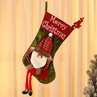 Chaussettes de Noël pour enfants et personnes âgées, décorations de maternelle, bonbons, bijoux, motif Père Noël et bonhomme de neige, Joyeux Noël, 57x20cm
