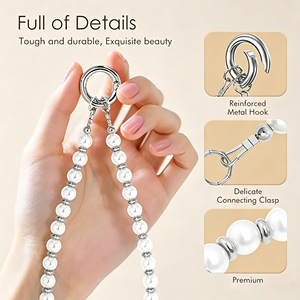 Dragonne de téléphone perlée faite à la main, chaîne de téléphone portable tendance en cristal et perles, dragonne universelle pour poignet, porte-clés pour <span class=keywords><strong>iPhone</strong></span>, Google, sac, <span class=keywords><strong>bijoux</strong></span> - Product Image 3