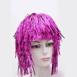 Perruques courtes unisexes <span class=keywords><strong>pas</strong></span> chères en paillettes argentées pour le <span class=keywords><strong>carnaval</strong></span> de Mardi Gras - Product Image 4