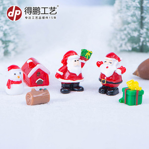 เครื่องประดับคริสต์มาส เรซิ่น ซานต้า สโนว์แมน บ้านจิ๋ว ของตกแต่งภายใน D1660 - Product Image 3