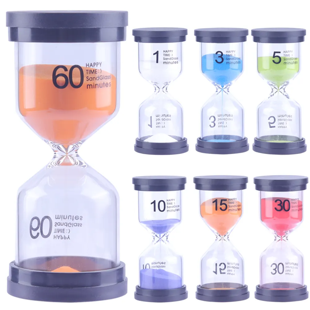 Colorato 1/3/5/10/15/30 minuti sand timer set confezione da 6 pezzi clessidra sand timer per bambini game timer