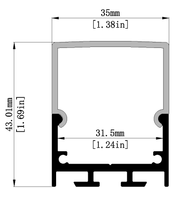 Profilé LED à montage en surface LVSEN LS-195 35*43mm, diffuseur de lumière LED, profilé d'extrusion pour bande LED