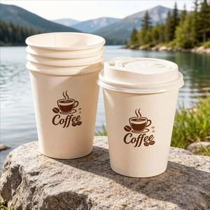 Couvercles de gobelets en papier jetables à double paroi, écologiques, avec logo personnalisé, 90 mm, 8/10/12/16 oz, pour les boutiques de café, de jus, de lait et de thé - Product Image 4