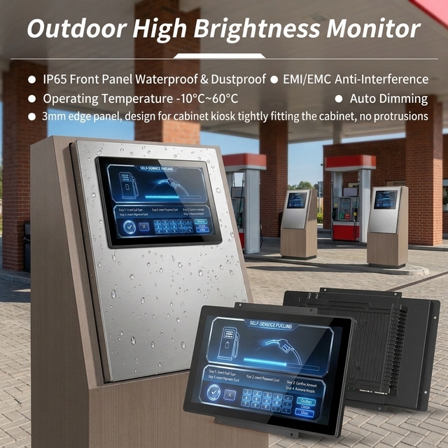 17 18.5 19 21.5 Inch Embedded Touch Screen Monitor with IP65 Waterproof Panel for Kiosk and Self Service Terminal Display