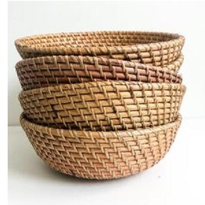 Plateau de service en rotin Vente en gros Artisanat pratique pour le stockage des fruits et des noix Panier tissé décoratif pour les cartons à usage domestique - Product Image 6