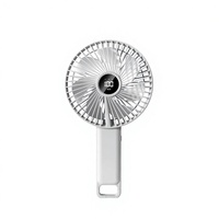 Ventilateur portable pliable de 6 pouces, 5 vitesses, écran LED, angle réglable, clip autobloquant, rechargeable par USB, pour la maison, le camping-car et l'extérieur